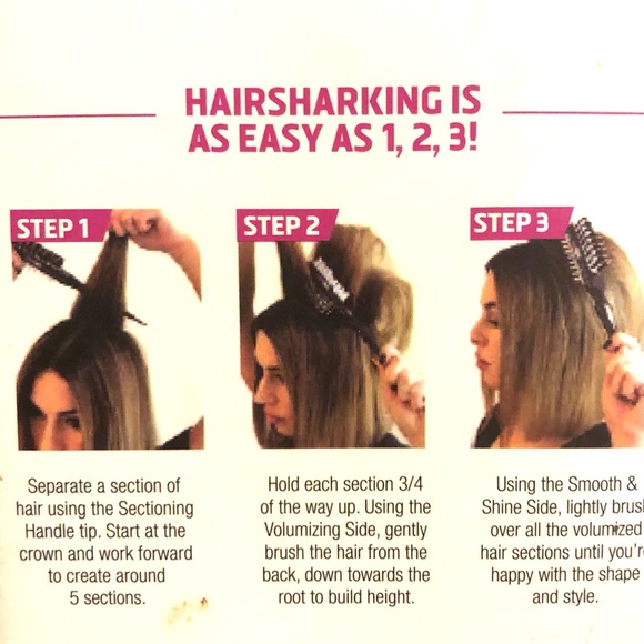 NWOT HairShark Pro Backcomber Volumizer Brush - Picture 9 of 9